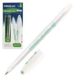 Ручка масляная, пишущий узел 0,5 мм, цвет чернил зеленый Pensan 2221