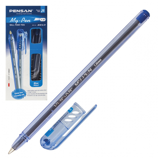 Ручка масляная, пишущий узел 1,0 мм, цвет чернил синий Pensan 2210-1/384840