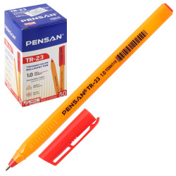Ручка масляная, пишущий узел 1,0 мм, игольчатая, цвет чернил красный Triangle Pensan 1599470