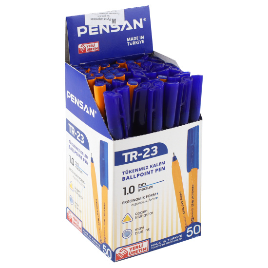 Ручка масляная, пишущий узел 1,0 мм, игольчатая, одноразовая, цвет чернил синий Pensan 1599470