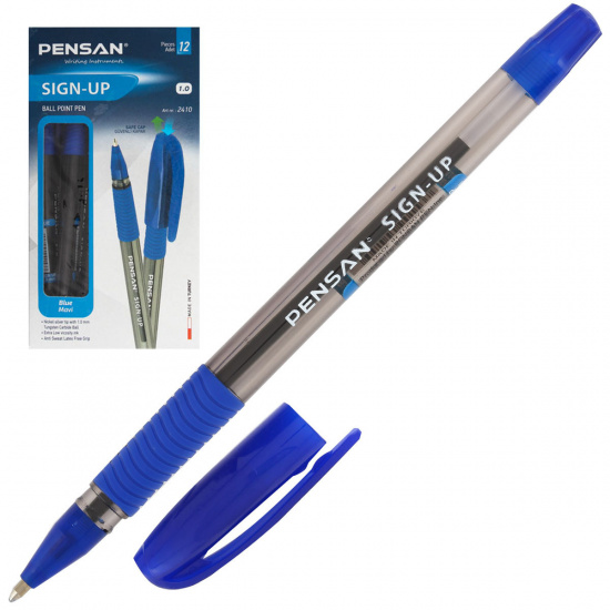 Ручка пишущий узел 1,0 мм, цвет чернил синий Pensan 2410