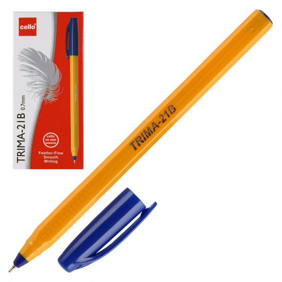 Ручка пишущий узел 0,7 мм, игольчатая, одноразовая, цвет чернил синий Trima-21B Cello 6326