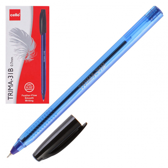 Ручка пишущий узел 0,7 мм, игольчатая, одноразовая, цвет чернил синий Trima-21B Cello 6342