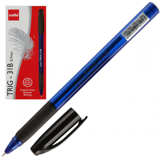 Ручка пишущий узел 0,7 мм, игольчатая, цвет чернил синий blue barrel Tri-Grip Cello 747