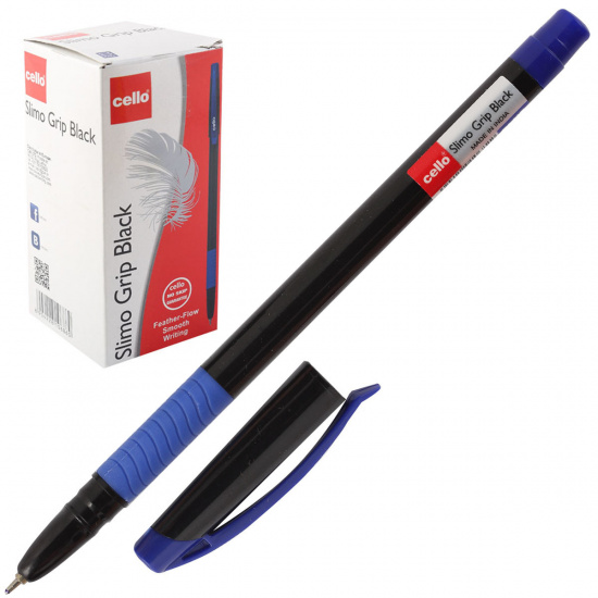 Ручка пишущий узел 0,7 мм, игольчатая, цвет чернил синий Slimo Grip Cello 2662