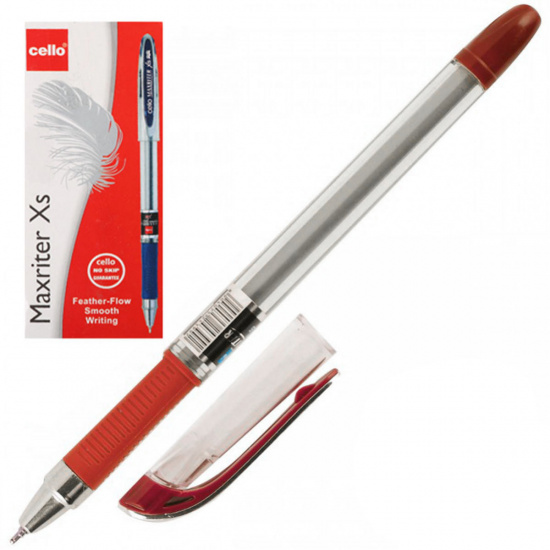 Ручка пишущий узел 0,7 мм, игольчатая, цвет чернил красный Maxriter XS Cello 814349