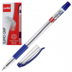 Ручка пишущий узел 0,7мм, игольчатая, цвет чернил синий Slimo Grip Cello 829278
