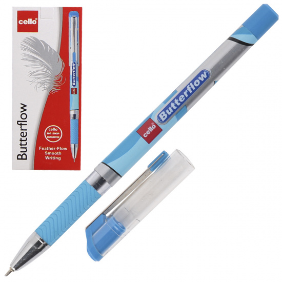 Ручка пишущий узел 0,7 мм, игольчатая, цвет чернил синий Butterflow Cello 604