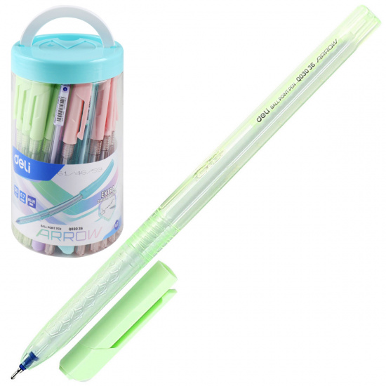 Ручка пишущий узел 0,7 мм, игольчатая, цвет чернил синий, ассорти 4 вида Arrow Deli EQ03036-1