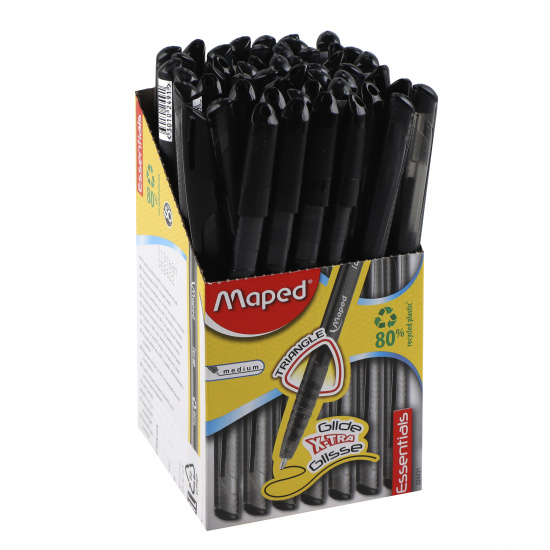 Ручка пишущий узел 1,0 мм, одноразовая, цвет чернил черный Maped 224431