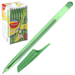 Ручка пишущий узел 1,0 мм, одноразовая, цвет чернил зеленый Green Ice Maped 224433