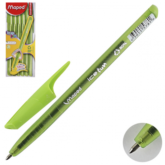 Ручка пишущий узел 1,0 мм, цвет чернил зеленый Fun Green Ice Maped 224553