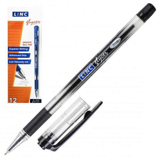 Ручка пишущий узел 0,7 мм, игольчатая, цвет чернил черный Linc 1300RF/black