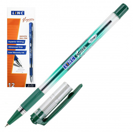 Ручка пишущий узел 0,7 мм, игольчатая, цвет чернил зеленый Linc 1300RF/green