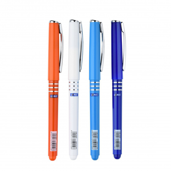 Ручка пишущий узел 0,7 мм, игольчатая, цвет чернил синий, ассорти 4 вида AXO Linc 2592F/blue