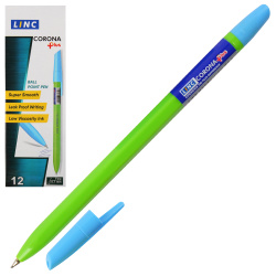Ручка, пишущий узел 0,7 мм, цвет чернил синий, ассорти 4 вида, Fancy colors, Corona plus, Linc, 3002N-FC
