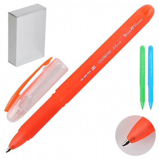 Ручка шар масл 1,0 антискольз корп резин манжет UniWrite Creative 20-0025 син к/к ассорти