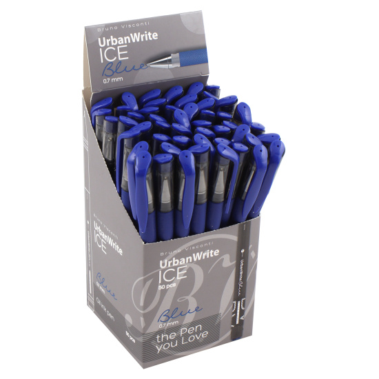 Ручка масляная, пишущий узел 0,7 мм, цвет чернил синий Ice UrbanWrite BrunoVisconti 20-0318/21