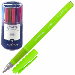 Ручка масляная, пишущий узел 1,0 мм, цвет чернил синий, ассорти 4 вида Special CityWrite BrunoVisconti 20-0024