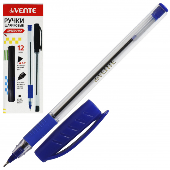 Ручка масляная, пишущий узел 0,7 мм, игольчатая, цвет чернил синий deVENTE 5073838