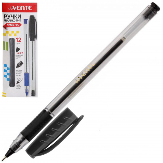 Ручка масляная, пишущий узел 0,7 мм, игольчатая, цвет чернил черный deVENTE 5073839