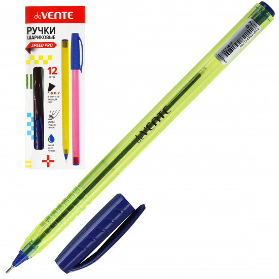 Ручка масляная, пишущий узел 0,7 мм, игольчатая, цвет чернил синий, ассорти 3 вида deVENTE 5073837