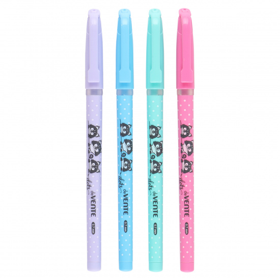 Ручка масляная, пишущий узел 0,7 мм, игольчатая, цвет чернил синий, ассорти 4 вида Dots deVENTE 5073929