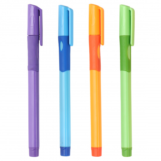 Ручка пишущий узел 0,7 мм, одноразовая, цвет чернил синий, ассорти 4 вида для левшей Mazari AT-1361L