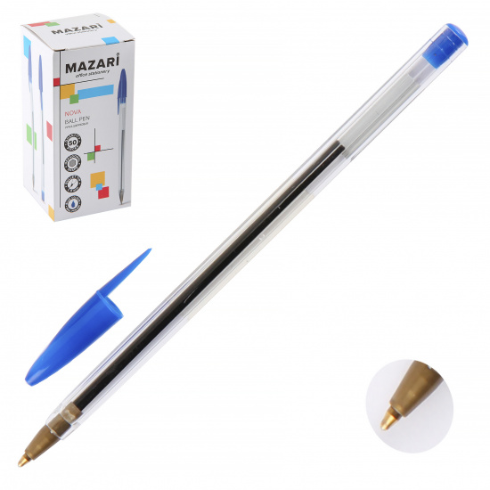 Ручка пишущий узел 1,0мм, цвет чернил синий Nova Mazari M-7358-70