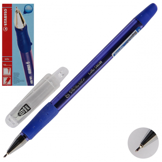 Ручка пишущий узел 0,7мм, игольчатая, цвет чернил синий bille Stabilo 508/41 NXF