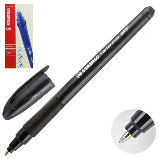 Ручка шар 0,3 черн корп Stabilo Performer Grip 898G/1-10-46 черн к/к