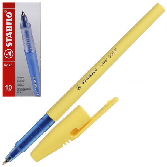 Ручка шар 0,5 ванильный корп Stabilo liner 808FP1041-5 син к/к