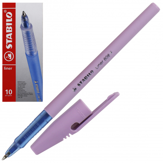 Ручка пишущий узел 0,5 мм, цвет чернил синий liner Stabilo 808FP1041-6
