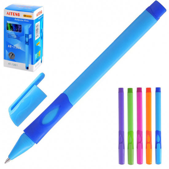 Ручка масляная, пишущий узел 0,7мм, игольчатая, цвет чернил синий Mazari AT-1361 R