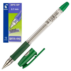 Ручка масляная, пишущий узел 0,7 мм, цвет чернил зеленый Pilot BPS-GP-F G