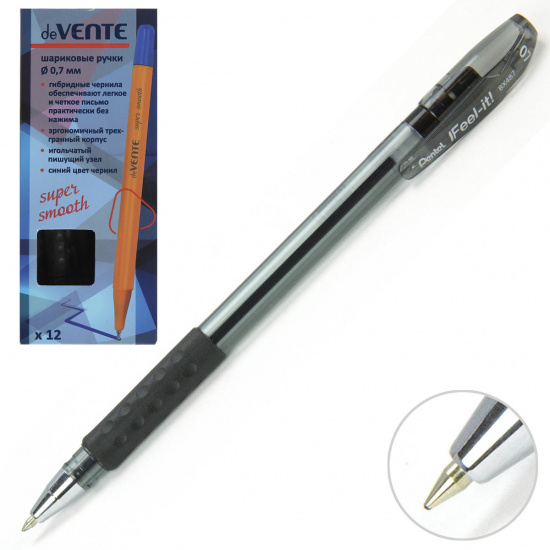 Ручка масляная, пишущий узел 0,7мм, цвет чернил черный Pentel BX487-А