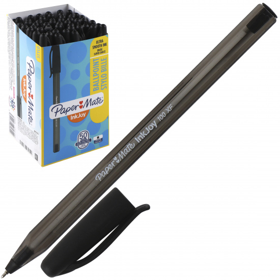 Ручка пишущий узел 0,5 мм, игольчатая, одноразовая, цвет чернил черный InkJoy 100 Cap PaperMate S0960890