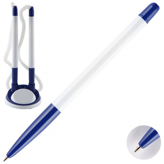 Ручка настольная, на липучке, пишущий узел 0,7 мм, цвет корпуса белый, цвет чернил синий inФОРМАТ FO-PH01 NP