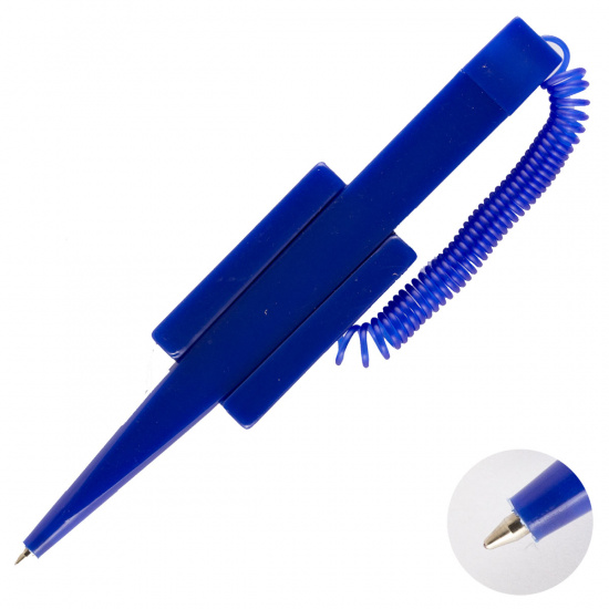Ручка настольная, на липучке, пишущий узел 0,5мм, цвет корпуса синий, цвет чернил синий Attomex 5072600
