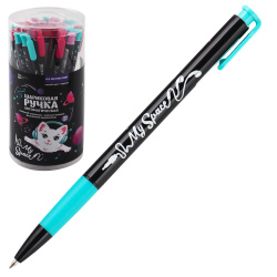 Ручка автоматическая, пишущий узел 0,5 мм, цвет чернил синий, ассорти 3 вида Надписи Феникс 53499