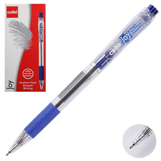 Ручка автоматическая, пишущий узел 0,5мм, игольчатая, цвет чернил синий JOY Cello 814172/465