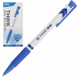 Ручка автоматическая, пишущий узел 0,7 мм, цвет чернил синий Deli EQ25-BL
