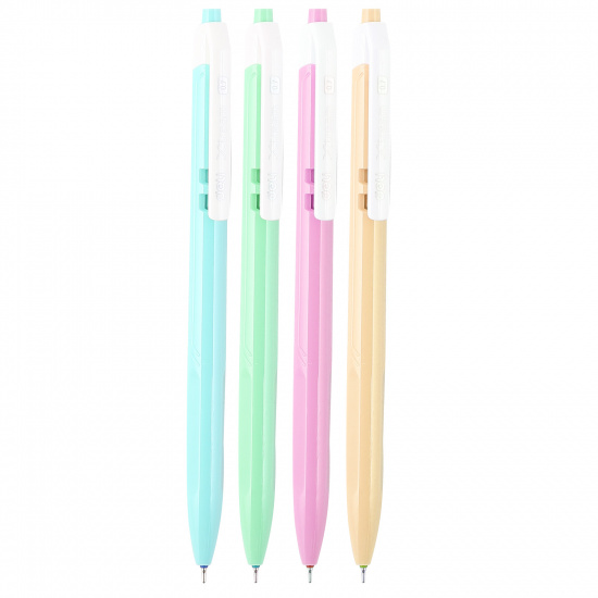 Ручка автоматическая, пишущий узел 0,7 мм, игольчатая, одноразовая, цвет чернил синий, ассорти 4 вида Deli EQ03336-1
