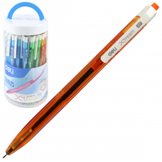 Ручка автоматическая, пишущий узел 0,7 мм, игольчатая, одноразовая, цвет чернил синий Deli EQ02836-1