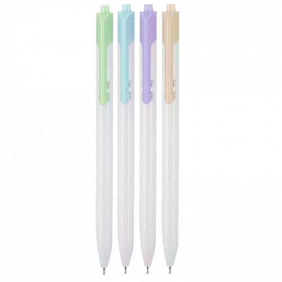 Ручка автоматическая, пишущий узел 0,7 мм, одноразовая, цвет чернил синий, ассорти 4 вида Deli EQ03236-1