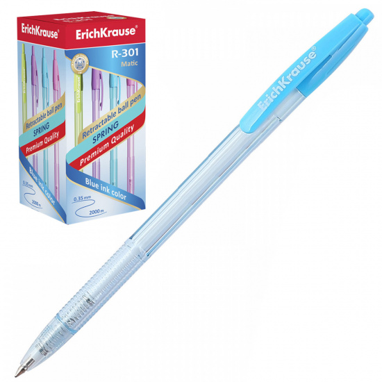 Ручка автоматическая, пишущий узел 0,7 мм, цвет чернил синий, ассорти 4 вида Erich Krause 53344