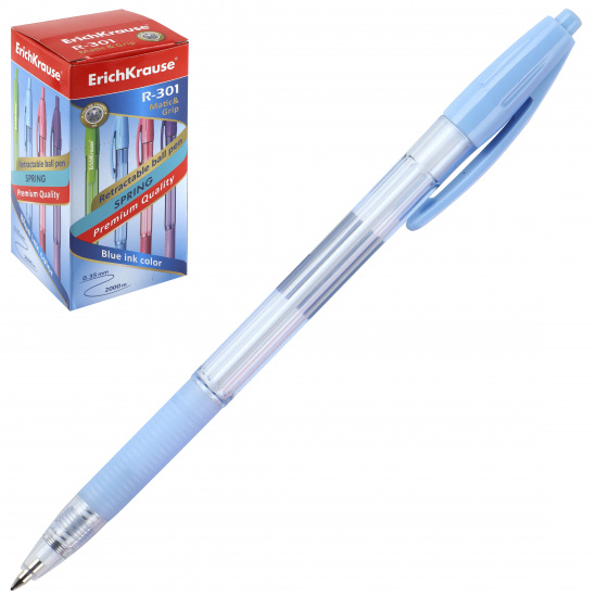 Ручка автоматическая, пишущий узел 0,7 мм, цвет чернил синий, ассорти 4 вида Erich Krause 58091