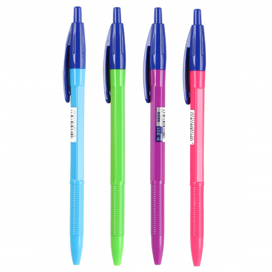 Ручка автоматическая, пишущий узел 0,7 мм, цвет чернил синий, ассорти 4 вида Erich Krause 53343