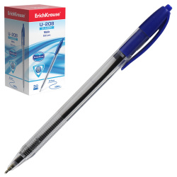 Ручка автоматическая, пишущий узел 1,0 мм, игольчатая, одноразовая, цвет чернил синий Erich Krause 47570