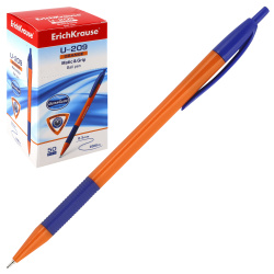 Ручка автоматическая, пишущий узел 1,0 мм, игольчатая, одноразовая, цвет чернил синий Erich Krause 47593
